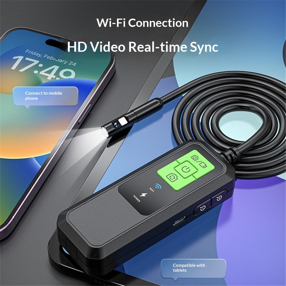 Borescope，Endoscope Camera with Light, HD Borescope Tools with LED Lights, Endoscope with 16.4ft Semi-Rigid Snake Camera, Gadgets for Men