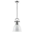 thumbnail image 4 of 1 Light Vintage Industrial Ceiling Pendant in Chrome with Matte Black Shade-Chrome Finish-White Shade Color Bailey Street Home 170-Bel-4159706, 4 of 8