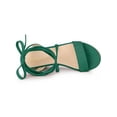 thumbnail image 4 of BLISSFUL STEP Women's Lace Up Wedge Heel Platform Slingback Strappy Sandals, 4 of 8