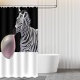 thumbnail image 6 of Zebra Shower Curtain Funny Zebra Shower Curtain Set Cute Zebra Blow The Balloon Jungle Animal Wild Animals Black and White Striped Modern Bathroom Decor Set with 12 Hooks 72x72 Inches, 6 of 6