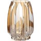 thumbnail image 1 of JAKY Global - Jarrón de vidrio ámbar moderno acanalado para flores, velas y acentos decorativos, jarrón de vidrio para centros de mesa del hogar, 1 of 4