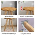 thumbnail image 6 of KWANSHOP Round Side Table Wooden End Table Accent Coffee Table for Living Room Bedroom, Oak 15.7"(Dia) x 17.7"(H), 6 of 9