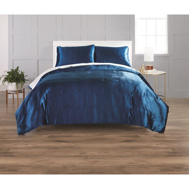 Better Homes And Gardens 3 Piece Full Queen Baltic Velvet Pintuck Comforter Set Com - Velvet Bedding Set Blue Better Homes And Gardens 3 Piece Full Queen Baltic Velvet Pintuck Comforter Set Com - Velvet Bedding Set Blue