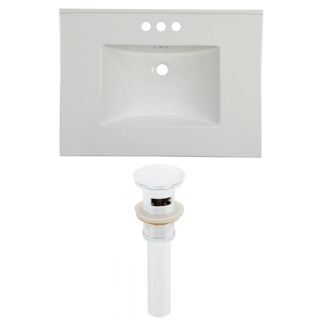 American Imaginations 30-in. W 3H4-in. Ceramic Top Set In White Color - Overflow Drain Incl. AI-24041