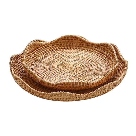 Scalloped Edge Serving Plates Multi-Purpose Fruit Snack Tray Decorative Tabletop Organizer