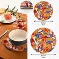 thumbnail image 3 of SKYSONIC 2 pcs Oriental Japanese Cranes Pot Holders Trivets, Heat Resistant Trivets,Abstract Flowers Colorful Cotton Thread Weave Mats for Hot Pads Pans Pot Bowl Teapot, 3 of 7
