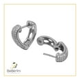thumbnail image 6 of BEBERLINI CZ Heart Shaped Silver Cubic Zirconia Huggies Hoop Earrings Ear Piercing Cuffs Fashion Women Jewelry 5.5 mm, 6 of 7