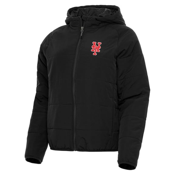 Women's Antigua Black New York Mets Universe Full-Zip Hoodie Jacket