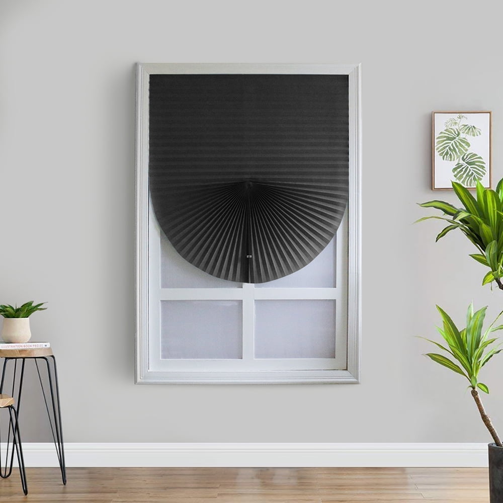 Cordless Blackout Pleated Window Shades Black Blackout Mini Blind