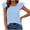 #0487-Light Blue, variant on Womens Bow Tie Back Tops Round Neck Ruffle Short Sleeve Shirts Cute Babydoll Chiffon Tee Women Summer Trendy Tunic