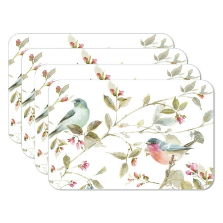 

CounterArt Beautiful Romance Floral 4-Pack Reversible Flexible Plastic Tabletop Placemats