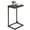 Chestnut Brown and Black, variant on VASAGLE C-Shaped End Table, Set of 2, Side Table for Sofa, Couch Table with Metal Frame, Small TV Tray Table for Living Room, Bedroom, Rustic Brown and Black