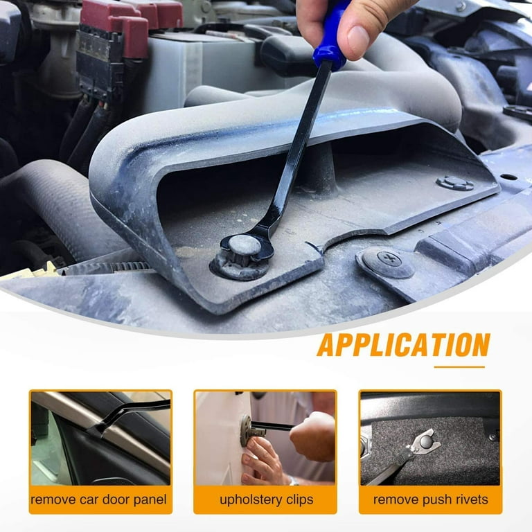 5 Pcs Car Trim Removal Tool Kit, Auto Door Panel Clip Fastener Plastic Removal  Tools Set, Automotive Push Rivets Dashboards Interior Pry Tools