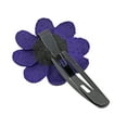 thumbnail image 4 of Vibrant Violet Purple Genuine Leather Flower Blossom Barrette Hair Clip, 4 of 5