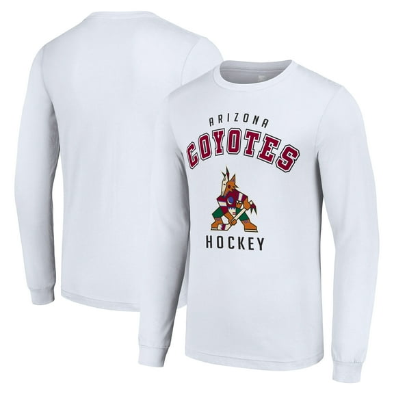 Men's Starter White Arizona Coyotes Logo Long Sleeve T-Shirt