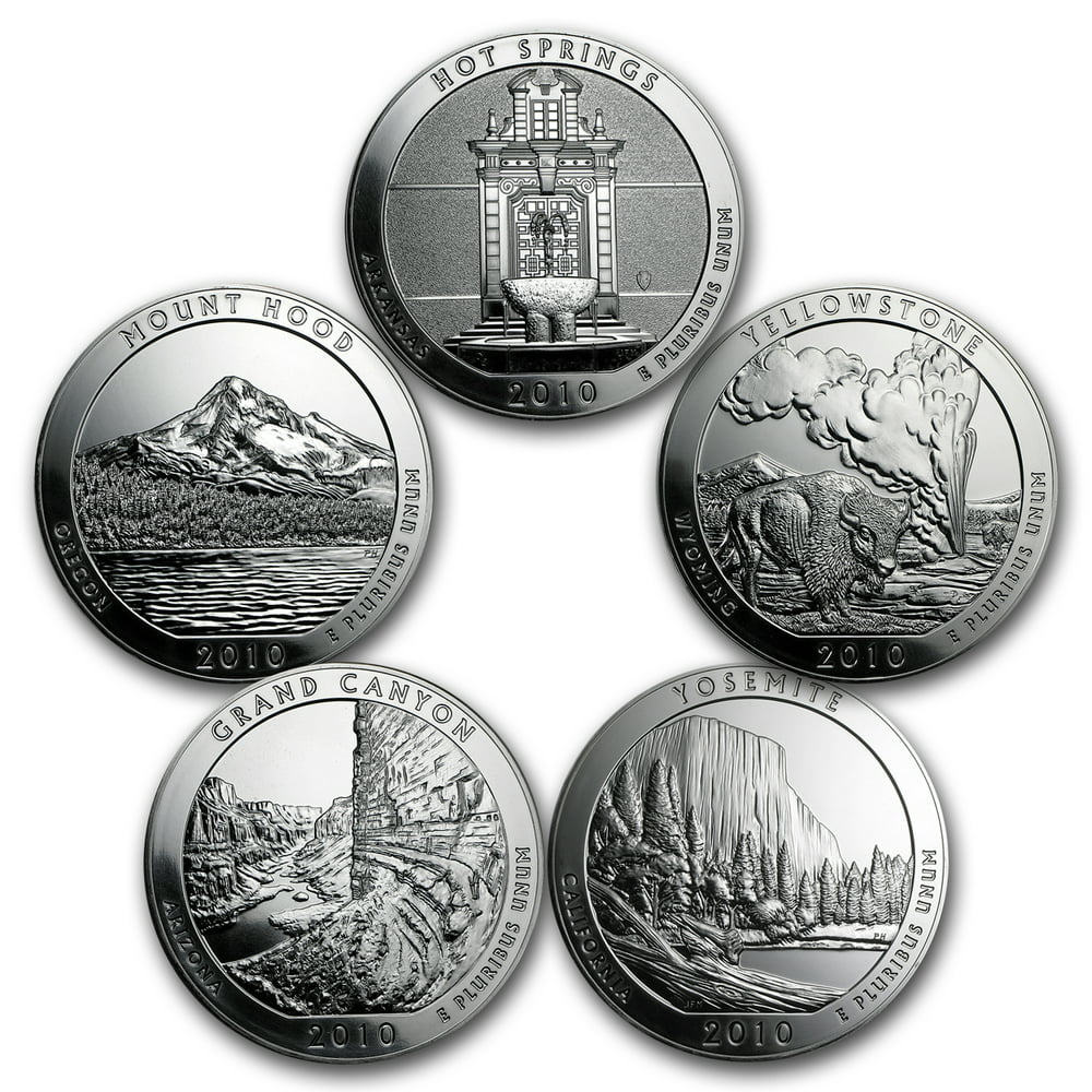 U.S. Mint - 2010 5-Coin 5 oz Silver America the Beautiful Set - Walmart
