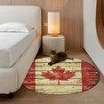 thumbnail image 2 of Round Rugs 3 Ft, Canada Non Slip Area Rugs for Kitchen Bedroom Entryway, Red Maple Leaf Flag Farmhouse Shabby Wooden Grain Washable Carpet Runner Rug Floor Mats for Bedroom Home Decor, 2 of 8