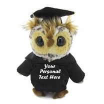 Made by Aliens Standing Graduation Owl with Graduation Gown – Customizable – Personalized Text, Name or School Logo, Class of 2024 Best for School Kids, Boys, Girls, Graduation  9 Inches
