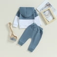 thumbnail image 4 of Gupgi 2pcs Baby Boys Fall Tracksuits Contrast Colors Hooded Sweatshirt Elastic Waits Long Pants, 4 of 9