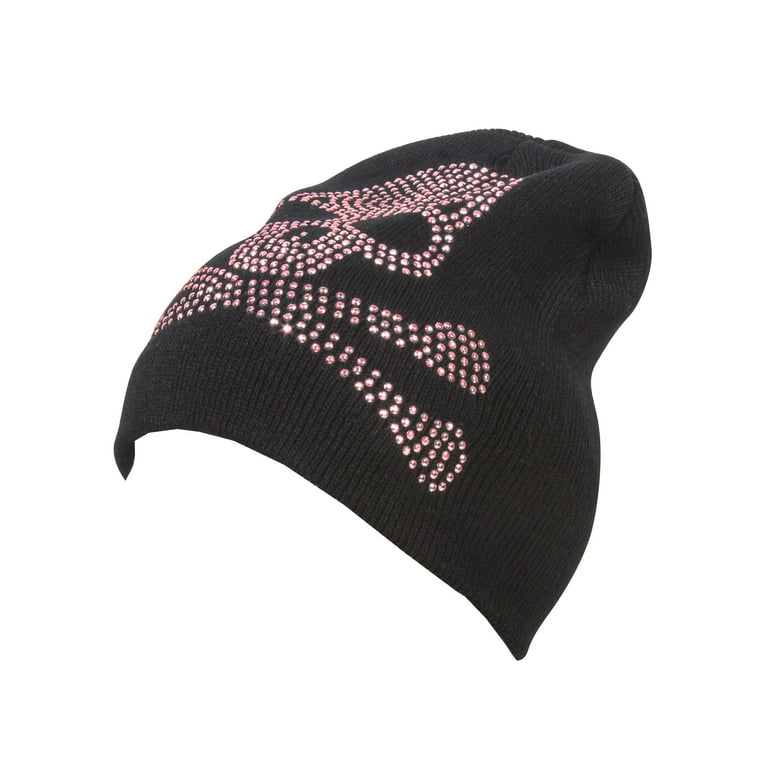 8 inch Studded Rhinestone Red Skull Beanie - Walmart.com