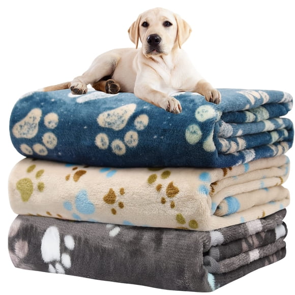 Manta para perro Rezutan, set de 3, suave franela, 110 x 80 cm