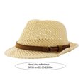 thumbnail image 6 of bestolf Summer Sun Protection Jazz Hat, Hand-Knitted Mesh Hat, Hand-made Hollow Braided Hat with Belt Decor (Khaki ), 6 of 8