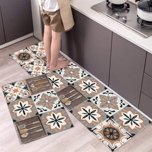 Kitchen Mat, Modern Minimalist Home Decor Entrance Door Mat, Bathroom Non-slip Washable Carpet-week