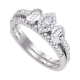 thumbnail image 1 of 10k White Gold Marquise Diamond Womens Wedding Bridal Ring Set 1/3 Cttw, 1 of 1