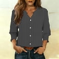 thumbnail image 1 of TaTaai Women's Fashion Spring And Summer Button Up Cardigan 3/4 Quarter Sleeve Jacket V-neck Top/shirt Gift, 1 of 6