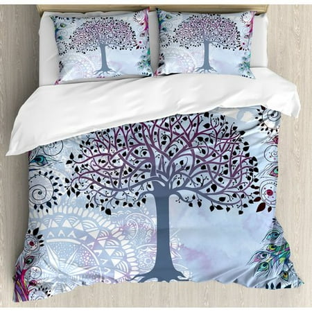 Ambesonne Nature Cute Tree Of Life Duvet Cover Set Walmart Com