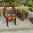 thumbnail image 2 of Jordan Manufacturing 18" x 18" Alberta Salsa Red Floral Square Tufted Outdoor Wicker Seat Cushion with Rounded Back Corners (2 Pack), 2 of 11