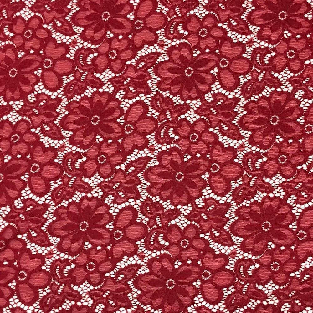 Stretch Lace Fabric Embroidered Poly Spandex French Floral Florence 58 Wide by The Yard Fuchsia