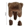 thumbnail image 6 of sunsanly Women Winter Hat Faux Fur Drawstring Ball Decor Racoon Cap Full Protection Windproof Warm Outdoor Skiing Headwear Photo Prop, 6 of 8
