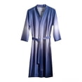 thumbnail image 5 of Clearance! robes for women terry cloth robes for women Womens Long Sleeve Cotton Robe Kimono Bathrobe Soft Solid Sleepwear Spa Robes With Pockets Big sales Navy, 5 of 8