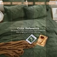 thumbnail image 4 of Sasttie King Size Comforter Set, 7-Piece Bed in a Bag, Pintuck Bedding Sets for All Season, Dark Green, 4 of 7