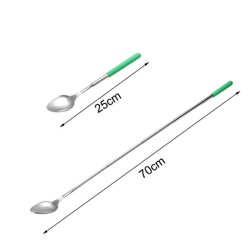 NXDA Extendable Spoon Stainless Steel Telescopic Bar Spoon Long Spoon BBQ Tools with Long Handle Funny Spoon D