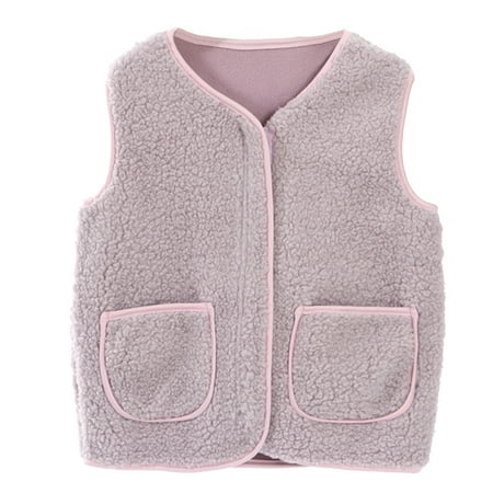 

ASEIDFNSA Jacket Boys Vest Boys Size 10 Toddler Boys Girls Solid Winter Fleece Zippered Coat Jacket Vest Thicken Warm Outwear