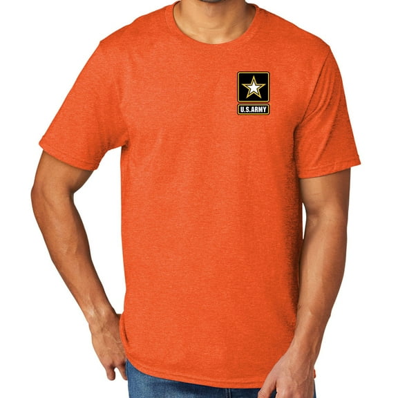 US Army Military Men's TriBlend Tee Shirt, Large Deep Orange Heather