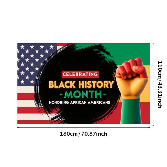Patriotic Design Black History Month Banner African American Celebration Flag Theme for Educational Events Community Gatherings Cultural Celebrations