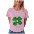 thumbnail image 4 of vigerkar St Patricks Day Short Sleeve Shirt for Women Shamrock St Paddys Day T-Shirt Lucky Clover Tee Top (Pink, L), 4 of 8