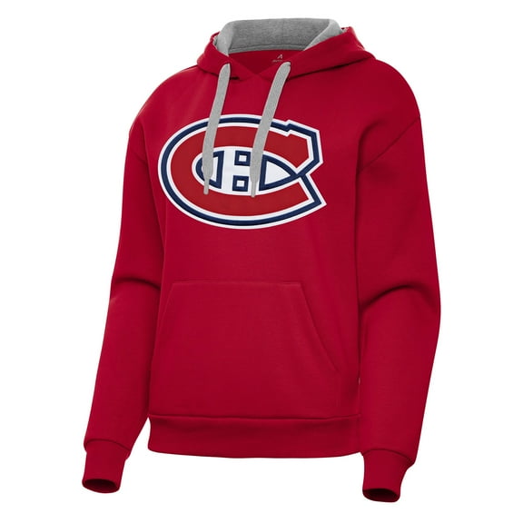 Women's Antigua Red Montreal Canadiens Victory Pullover Hoodie