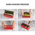 thumbnail image 4 of Sushi Making Kit Deluxe Edition with Complete Sushi Set 10 Pieces Plastic Sushi Maker Tool Complete with 8 Sushi Rice Roll Mold Shapes Fork Spatula DIY Home Sushi Tool (Red), 4 of 7