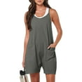 thumbnail image 1 of Monos cortos informales de verano 2025 para mujer: mono holgado con tirantes finos y bolsillos, tallas S-XXL, 1 of 5