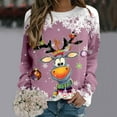 thumbnail image 2 of WEAIXIMIUNG Chandail en Molleton pour Femmes avec Fermeture Éclair Chandails de Noël pour Femmes Mode Adolescentes Manches Longues Col Rond Chandail en Molleton Mignon Renne Graphique Xmas (1), 2 of 4