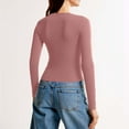 thumbnail image 5 of Women's Casual Loose Trendy V-neck Fashionable Oversize Tight Thin Long Sleeve Comfortable Loose Top, 5 of 9