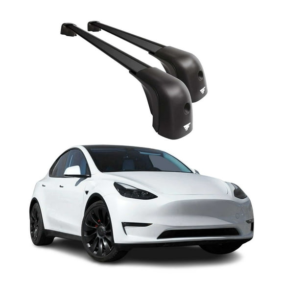 2020-2026 Tesla Model Y Roof Racks Cross Bars Carrier Black 2 Pcs