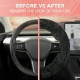 thumbnail image 6 of BDK Faux Fur / Wool / Sheepskin Steering Wheel Cover for Women - Soft, Fluffy, and Warm, Great for Winter (Black), 6 of 8