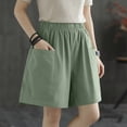 thumbnail image 4 of QIUOMBBP Wide Leg Shorts for Women Elastic Waist Casual Cargo Short with Deep Pockets Summer Comfy Camping Hiking Outfits Mint Green XXL, 4 of 8