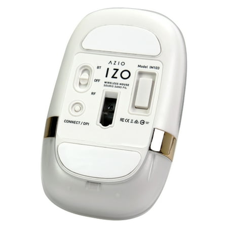 AZIO - IZO Lightweight Wireless Optical Compact Ambidextrous Mouse - White Blossom