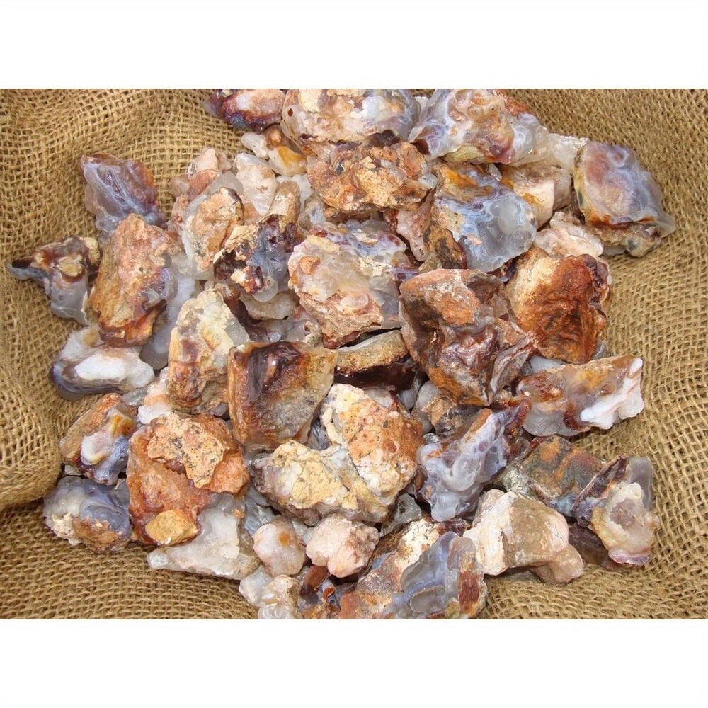 500 Carat Agate Raw Material - Unexcavated Natural Artificial Gemstone Material, Including Free Faced Artificial Gemstones for Collectors, Polishing and Wiring - Jewelry Making Supplies, Natural Arti